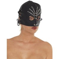 Leder-Kopfmaske mit Augenöffnung + Nieten