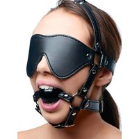Strict Eye Mask Harness with Ball Gag: Kopfgeschirr mit Knebel