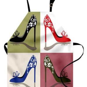Abakuhaus Kochschürze "Höhenverstellbar Klare Farben ohne verblassen", High Heels Floral ornamental Schuhe