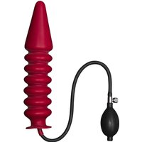 Mister B Inflatable Solid Ribbed Dildo - Red L